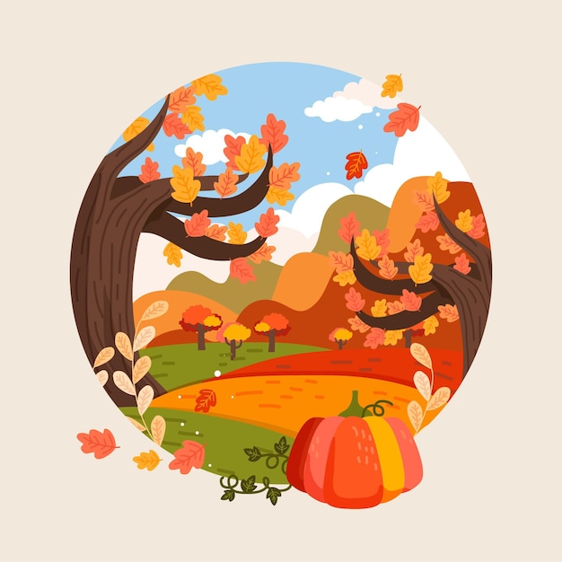 Hand drawn autumn illustration