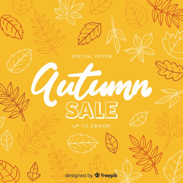 Hand drawn autumn sale background