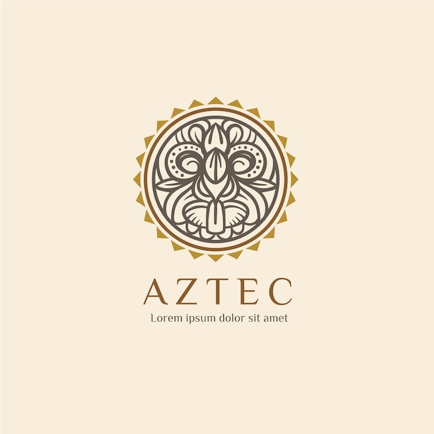 Vector hand drawn aztec logo design