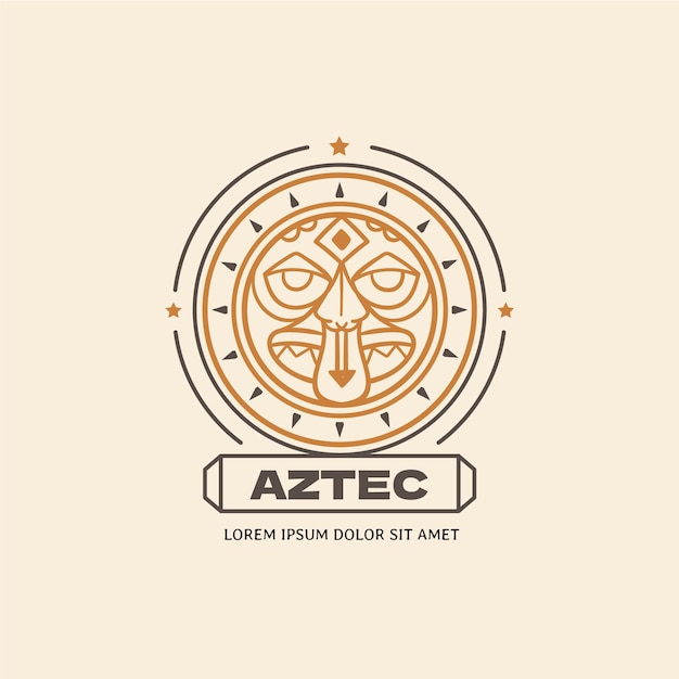 Hand drawn aztec logo design