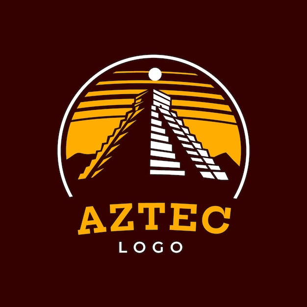 Hand drawn aztec logo template