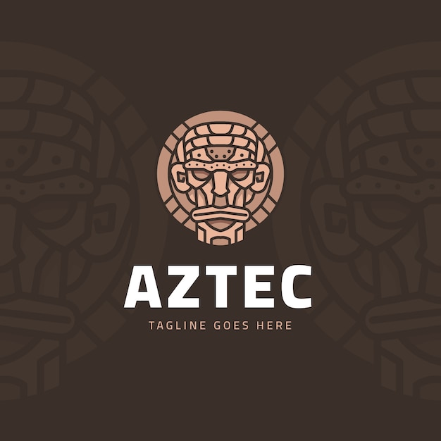 Vector hand drawn aztec logo