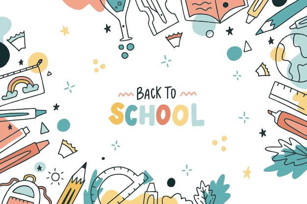 Hand drawn back to school background