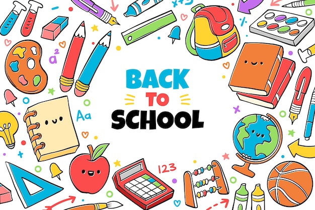 Hand drawn back to school background