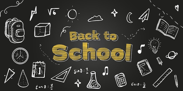 Hand drawn back to school design background illustration vector