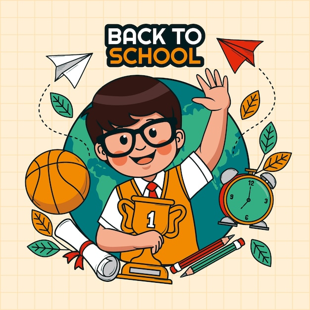 Hand drawn back to school illustration