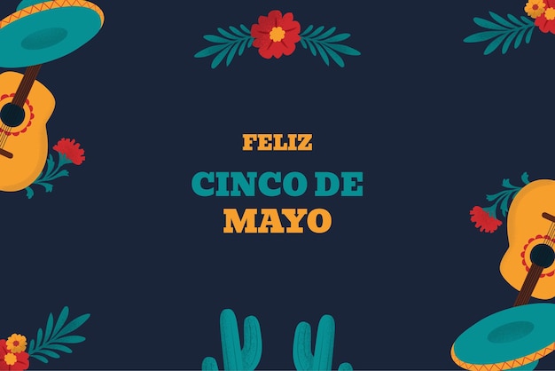 Hand drawn background for cinco de mayo celebration