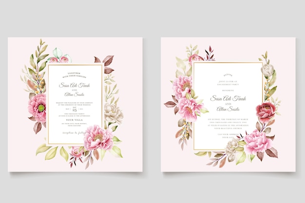 hand drawn background and frame floral design