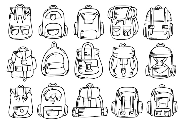 Hand drawn backpack collection