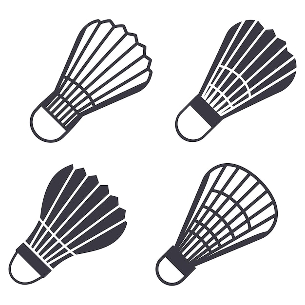 Hand drawn Badminton Shuttlecock icon collection