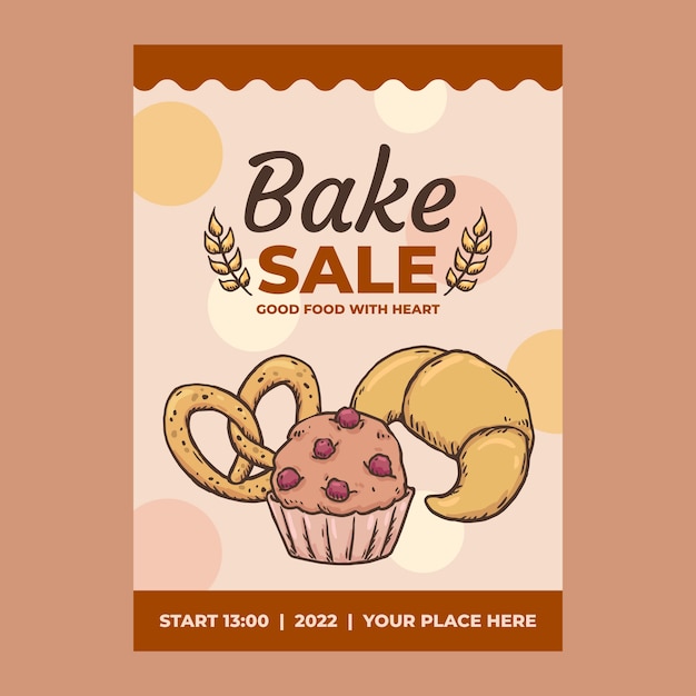 Hand drawn bake sale flyer