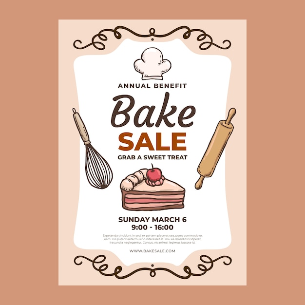 Hand drawn bake sale flyer