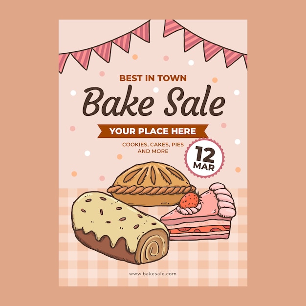 Hand drawn bake sale flyer