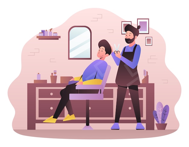 Hand drawn barbershop illustration