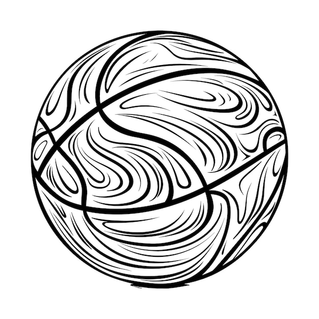 Hand Drawn Basketball Ball Vector