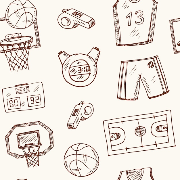 Hand drawn basketball illustration