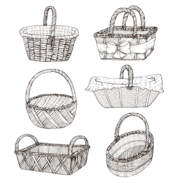 Hand drawn baskets