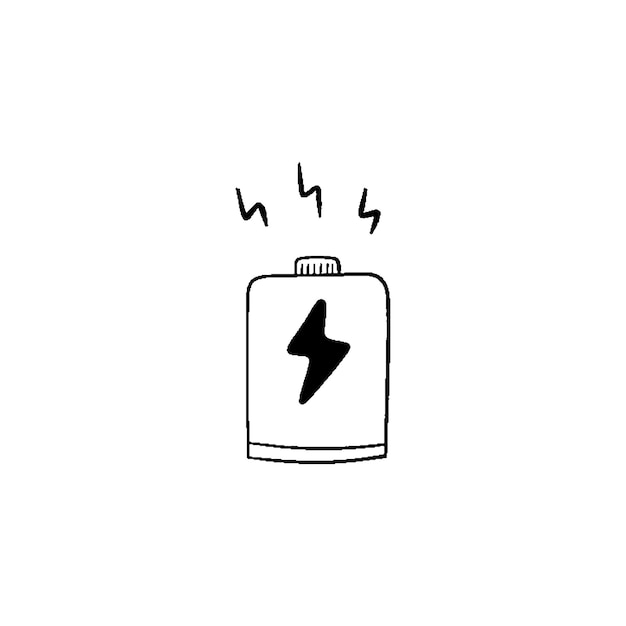 Hand drawn battery vector icon