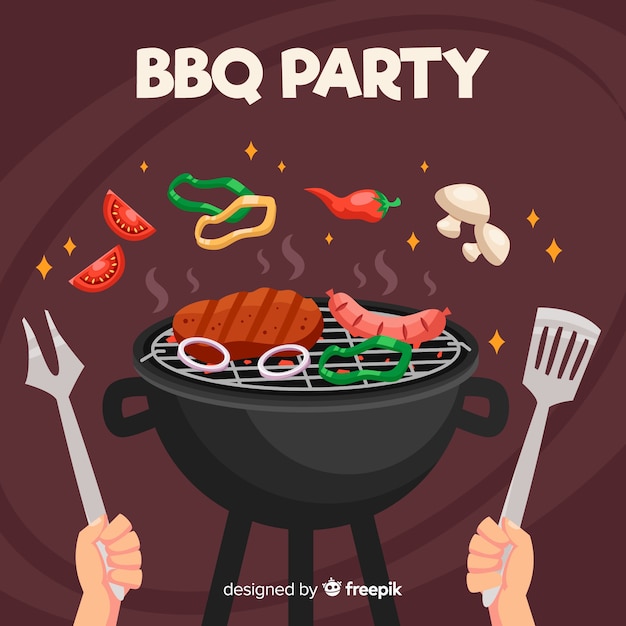 Hand drawn bbq background