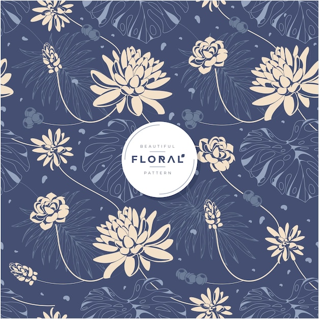 Hand drawn beautiful floral seamless pattern