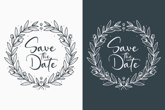 hand drawn beautiful and lovely wedding badges