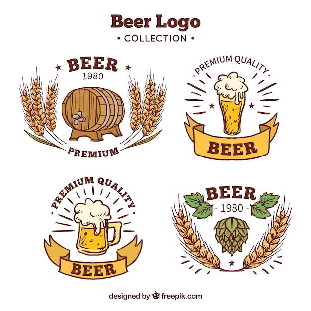 Vector hand drawn beer collection