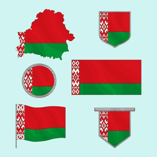 Hand drawn belarus national emblems