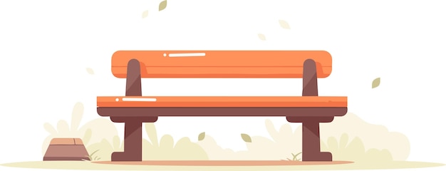 Vector hand drawn bench chair in flat style isolated on background