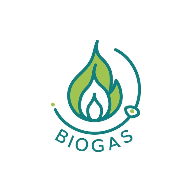 Hand drawn biogas logo template