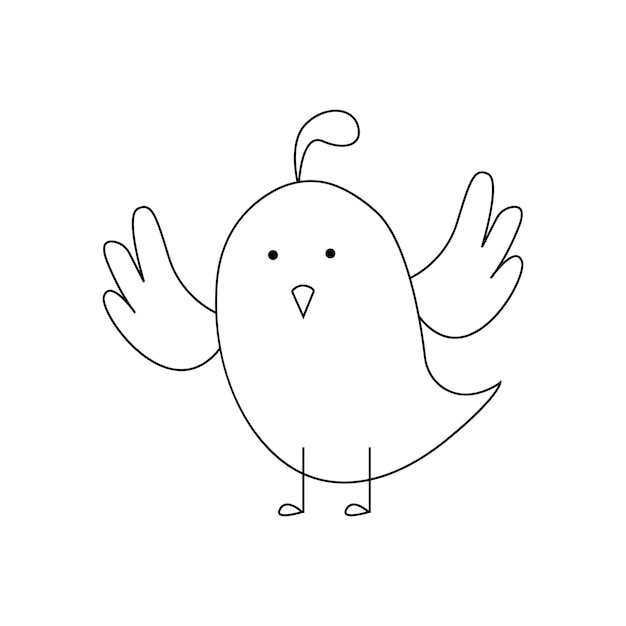 Hand drawn bird illustration Isolated on white background