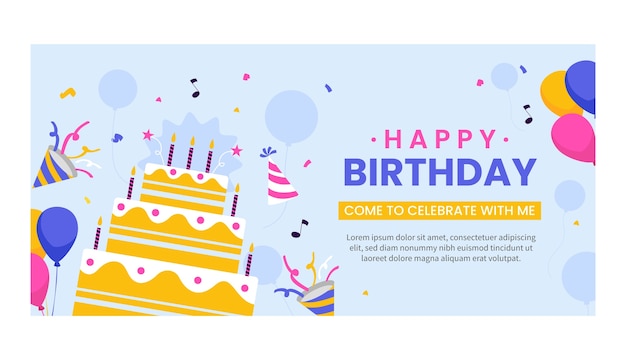 Hand drawn birthday template design