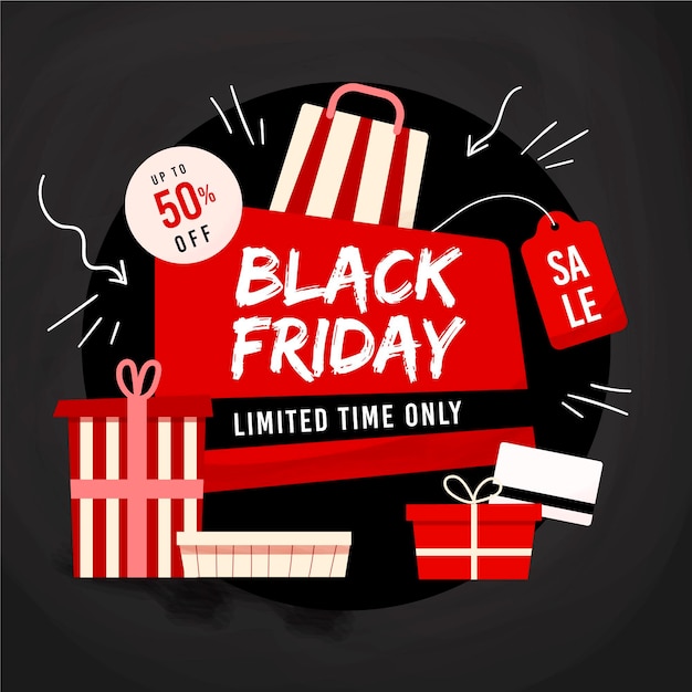 Vector hand drawn black friday