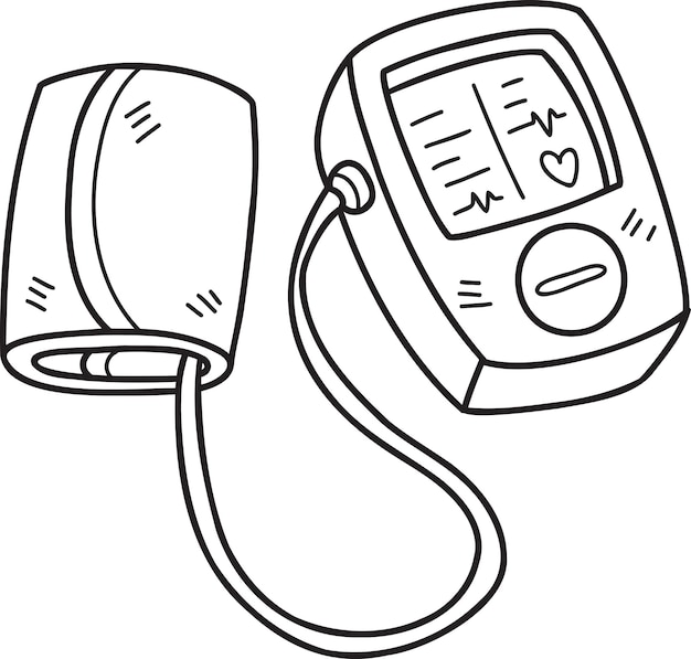 Hand Drawn blood pressure monitor illustration