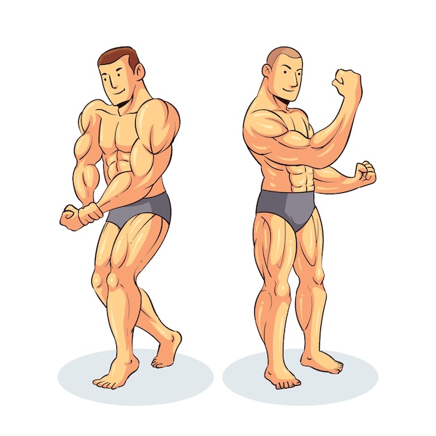 hand drawn bodybuilder illustration 1