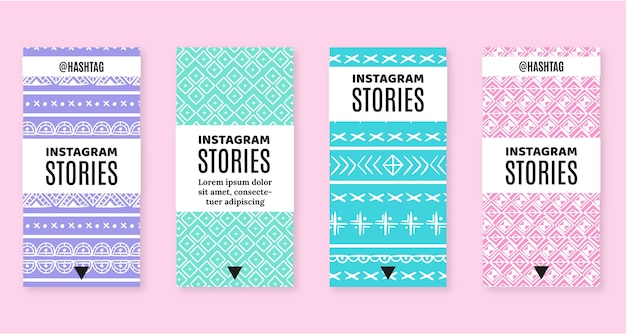 Hand drawn boho instagram story pack