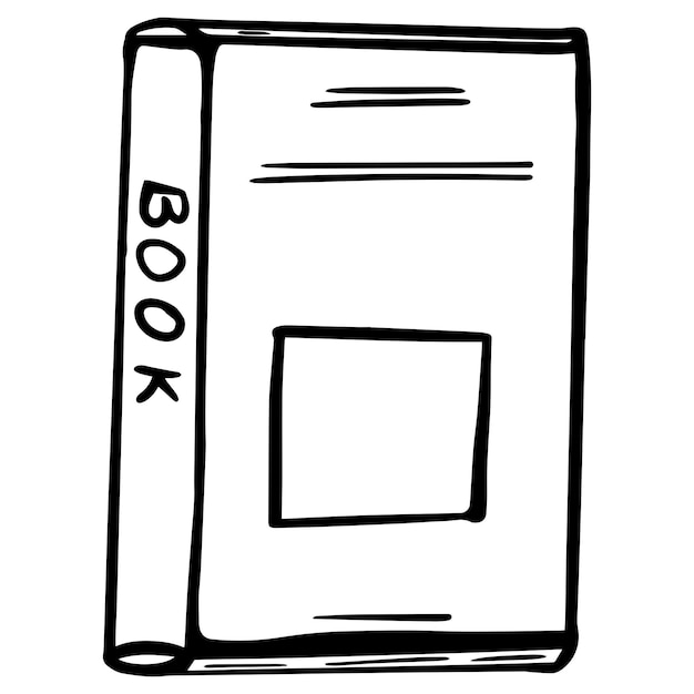 Hand-drawn book doodle. Line art style. line drawing style, vector design.