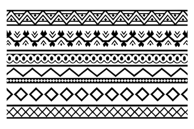 Vector hand drawn border ethnic for fabric patterns vector illustration