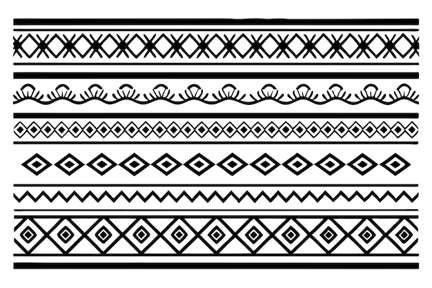 Vector hand drawn border ethnic for fabric patterns vector illustration