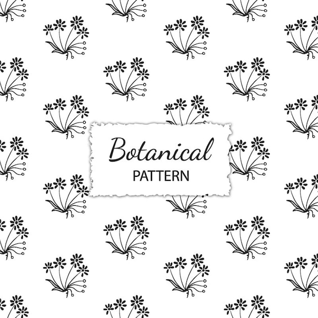 Hand Drawn Botanical Pattern Background