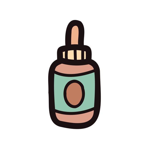 Hand Drawn bottle in doodle style