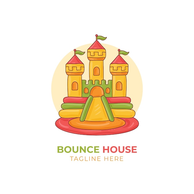 Hand drawn bounce house logo