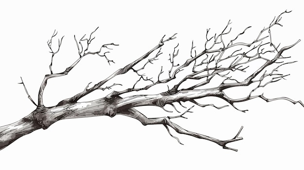 Vector hand drawn branch vector illustration