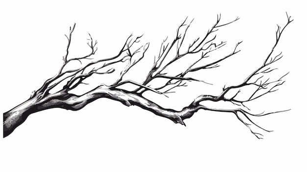 Vector hand drawn branch vector illustration