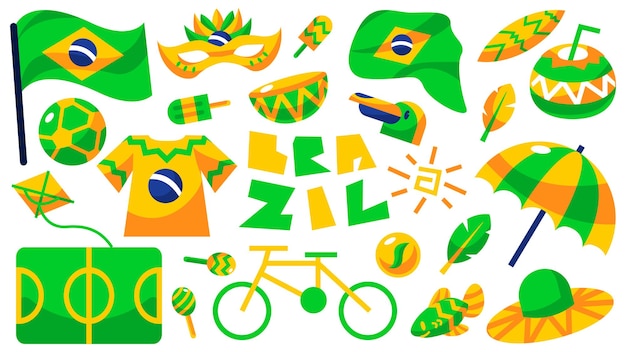 hand drawn brazil culture collection