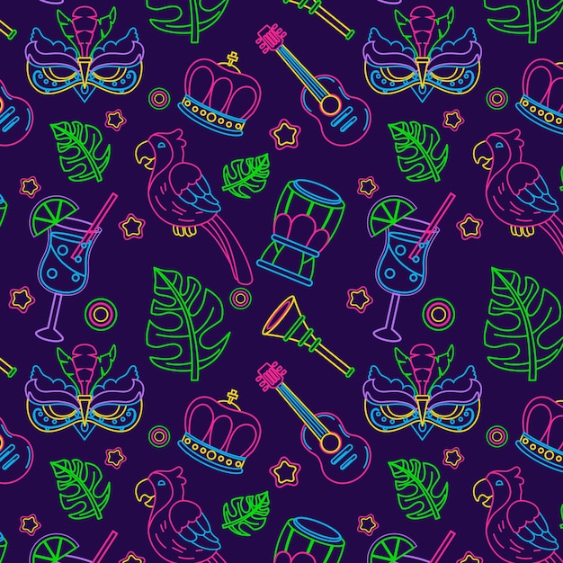 Hand drawn brazilian carnival pattern