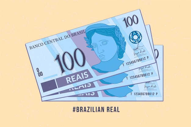 Hand drawn brazilian real illustration