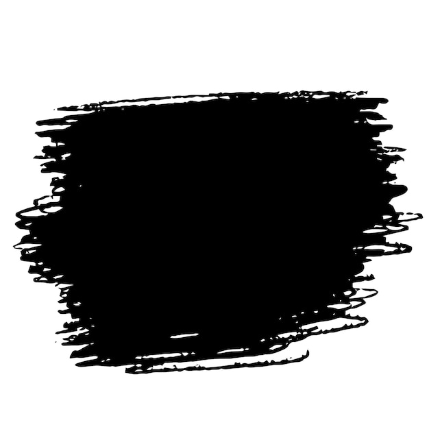 Hand drawn brush background Brush splash in black color Vector illustration Black spot