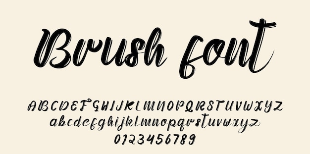 Hand drawn Brush Font alphabet