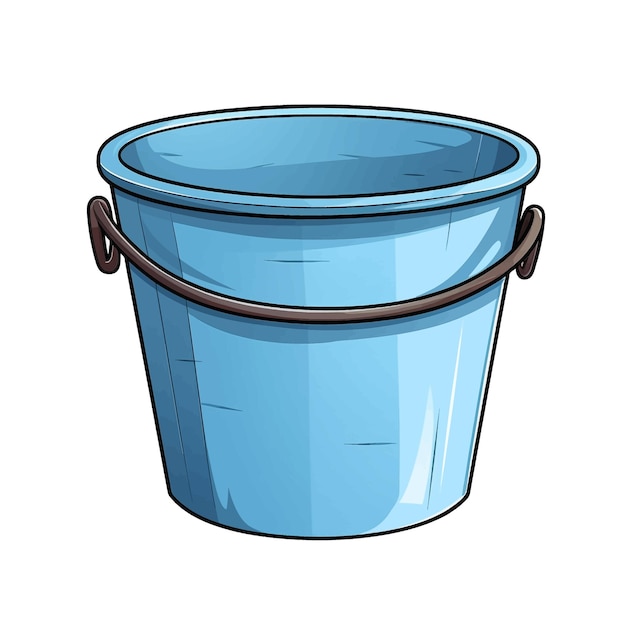 Hand drawn Bucket cartoon vector illustration clipart white background