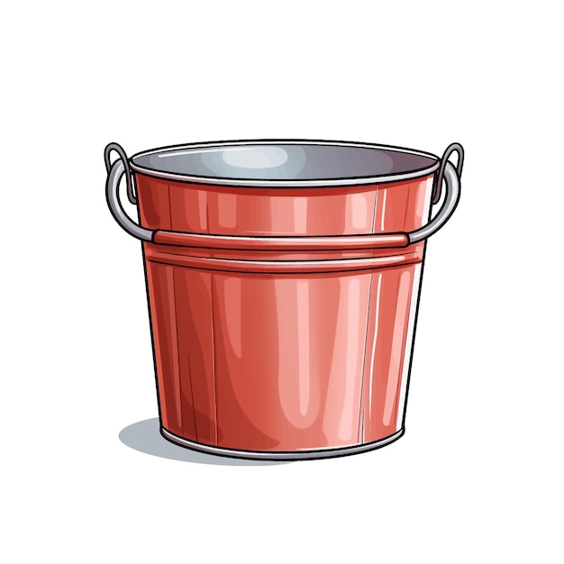 Hand drawn Bucket cartoon vector illustration clipart white background